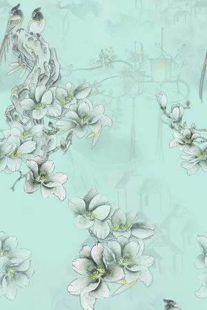 旗袍印花花型图片
