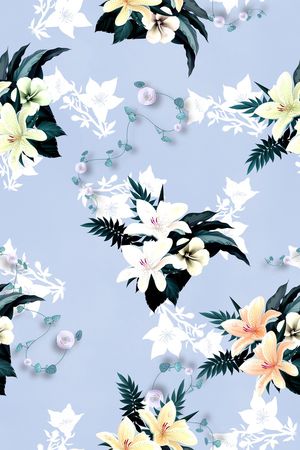 抽象花卉印花花型图片