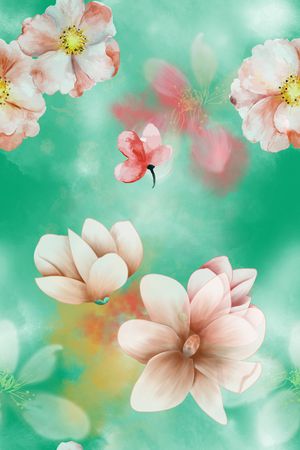 民族花卉印花花型图片