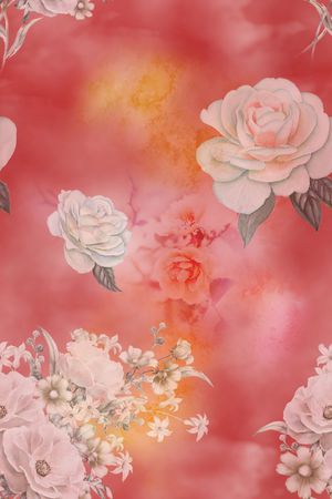 民族花卉印花花型图片