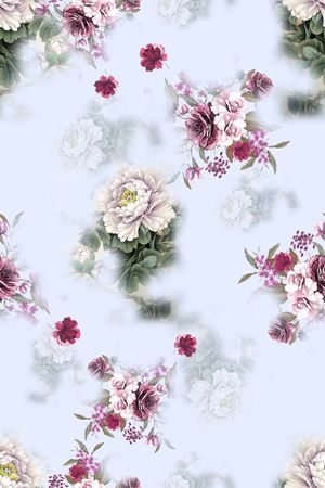 连衣裙印花花型图片