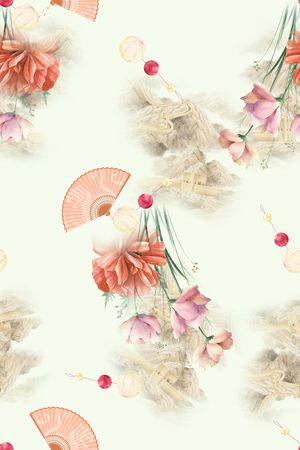 连衣裙印花花型图片