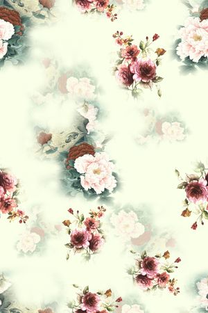 连衣裙印花花型图片