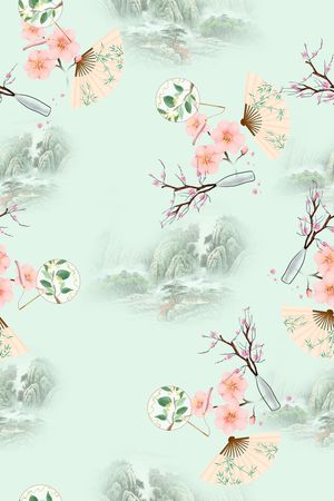 连衣裙印花花型图片