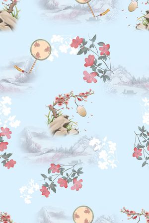 连衣裙印花花型图片