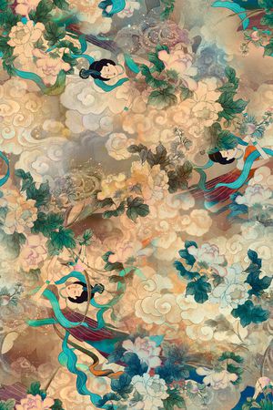 中国风印花花型图片