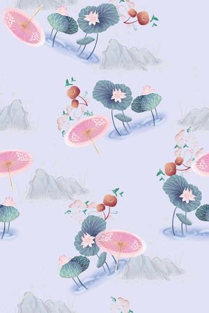 连衣裙印花花型图片
