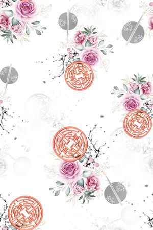 连衣裙印花花型图片