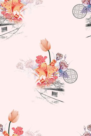 连衣裙印花花型图片