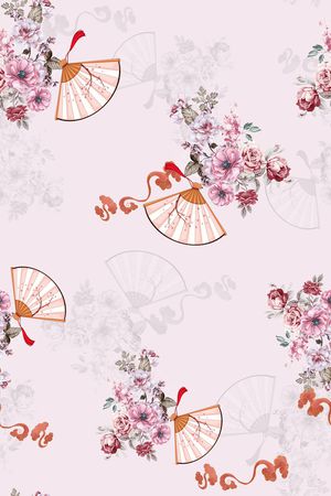 连衣裙印花花型图片