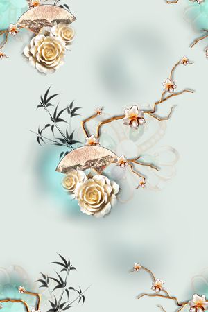 连衣裙印花花型图片