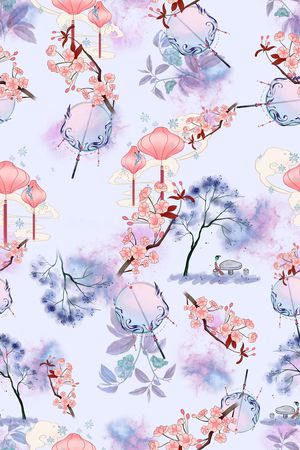 连衣裙印花花型图片