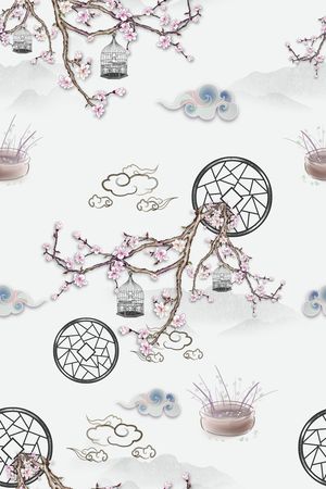 连衣裙印花花型图片