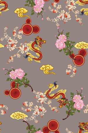 花卉印花花型图片