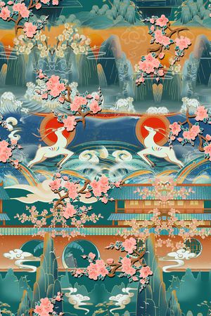 梅花印花花型图片