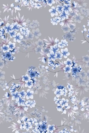 绿植树叶印花花型图片