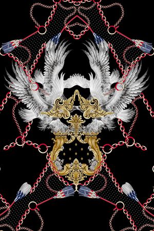 衬衫印花花型图片