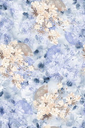水彩印花花型图片