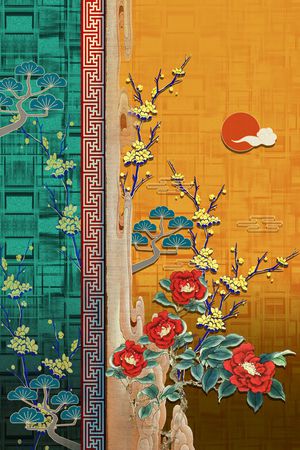 真丝印花花型图片