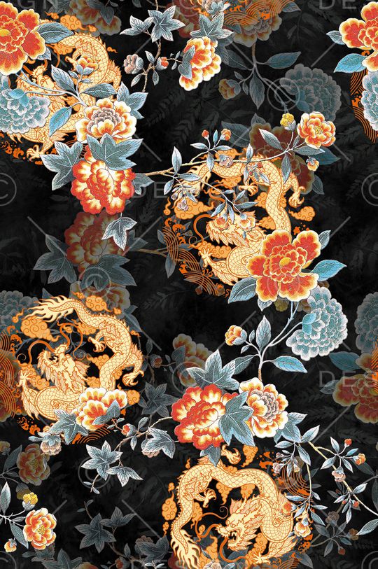 中国风印花花型图片