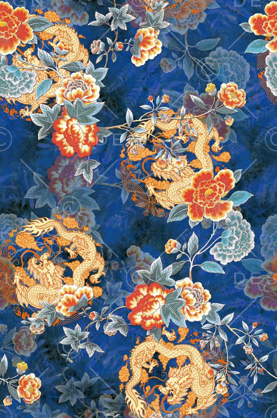 中国风印花花型图片