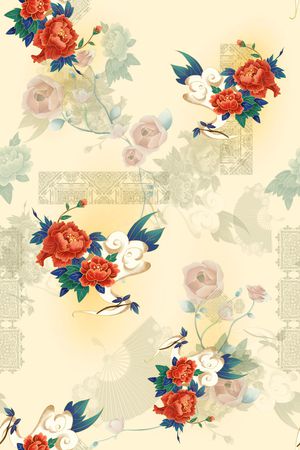 红花印花花型图片