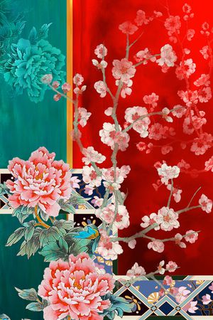 真丝印花花型图片
