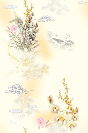 连衣裙印花花型图片