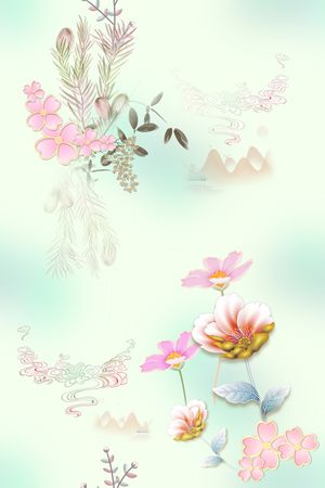 连衣裙印花花型图片