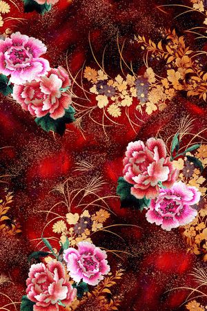 连衣裙印花花型图片