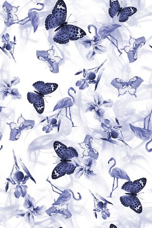 满版散花印花花型图片