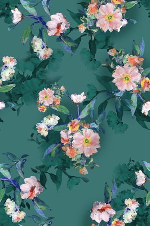 水彩印花花型图片