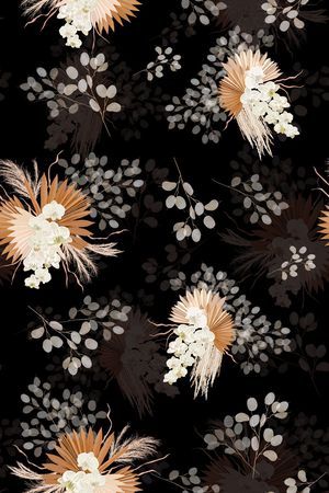 绿植树叶印花花型图片
