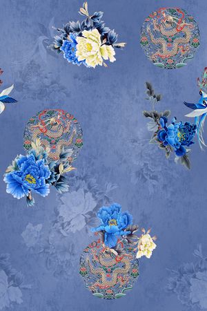 连衣裙印花花型图片