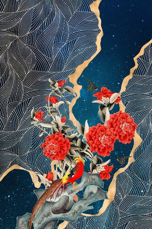 连衣裙印花花型图片