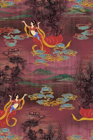 连衣裙印花花型图片