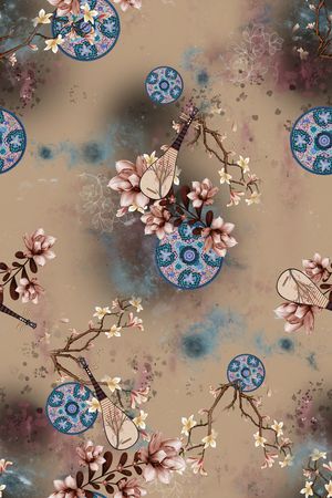 连衣裙印花花型图片