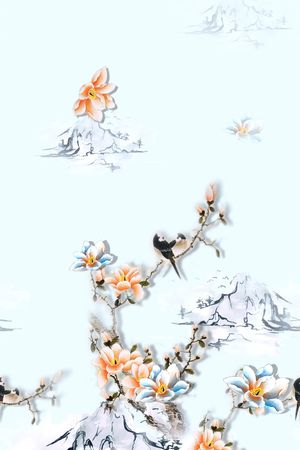 女装定位花印花花型图片