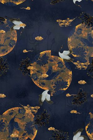荷花印花花型图片