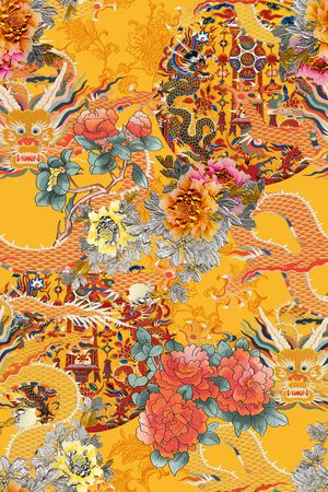 连衣裙印花花型图片