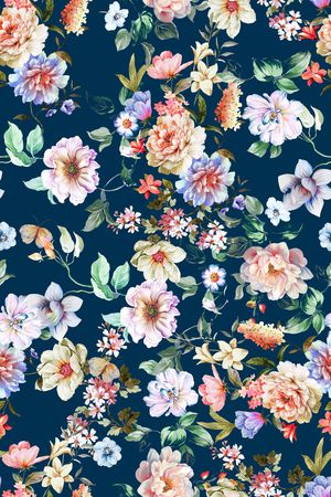 满版散花印花花型图片