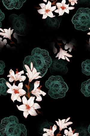 连衣裙印花花型图片