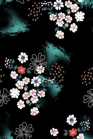 连衣裙印花花型图片