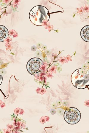 女装定位花印花花型图片
