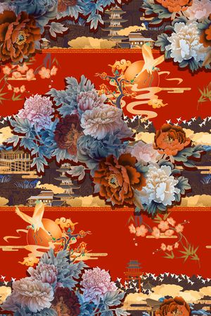 香云纱印花花型图片