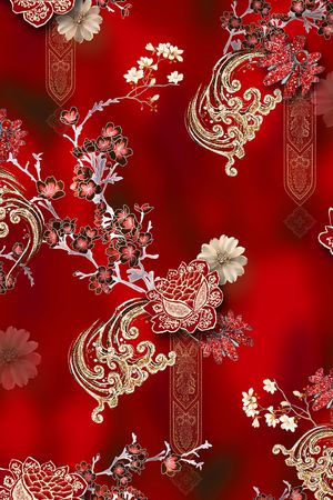 香云纱印花花型图片