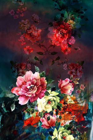 女装定位花印花花型图片