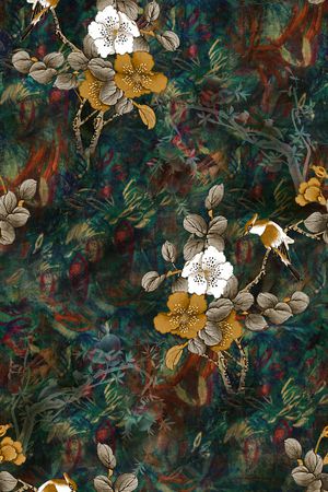 花鸟印花花型图片