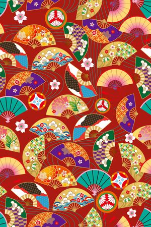 扇子印花花型图片