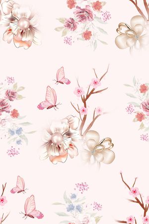 连衣裙印花花型图片